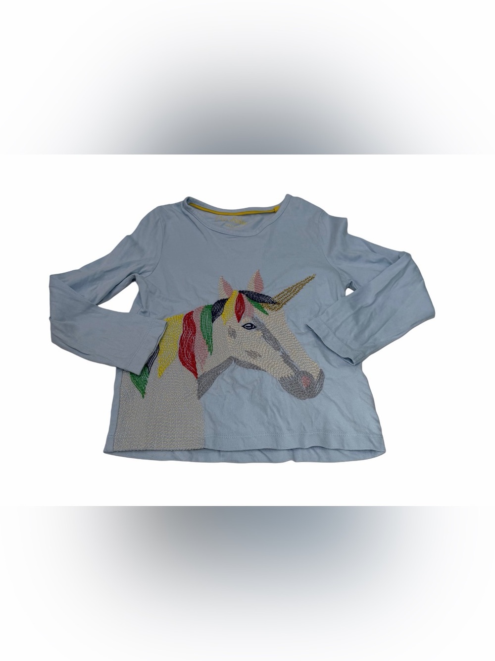 Mini Boden Girl Long Sleeve Top Unicorn Size 4-5‎